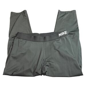 Nike Pro Dri-FIT Black Compression Cropped Leggings Women's L Athletic